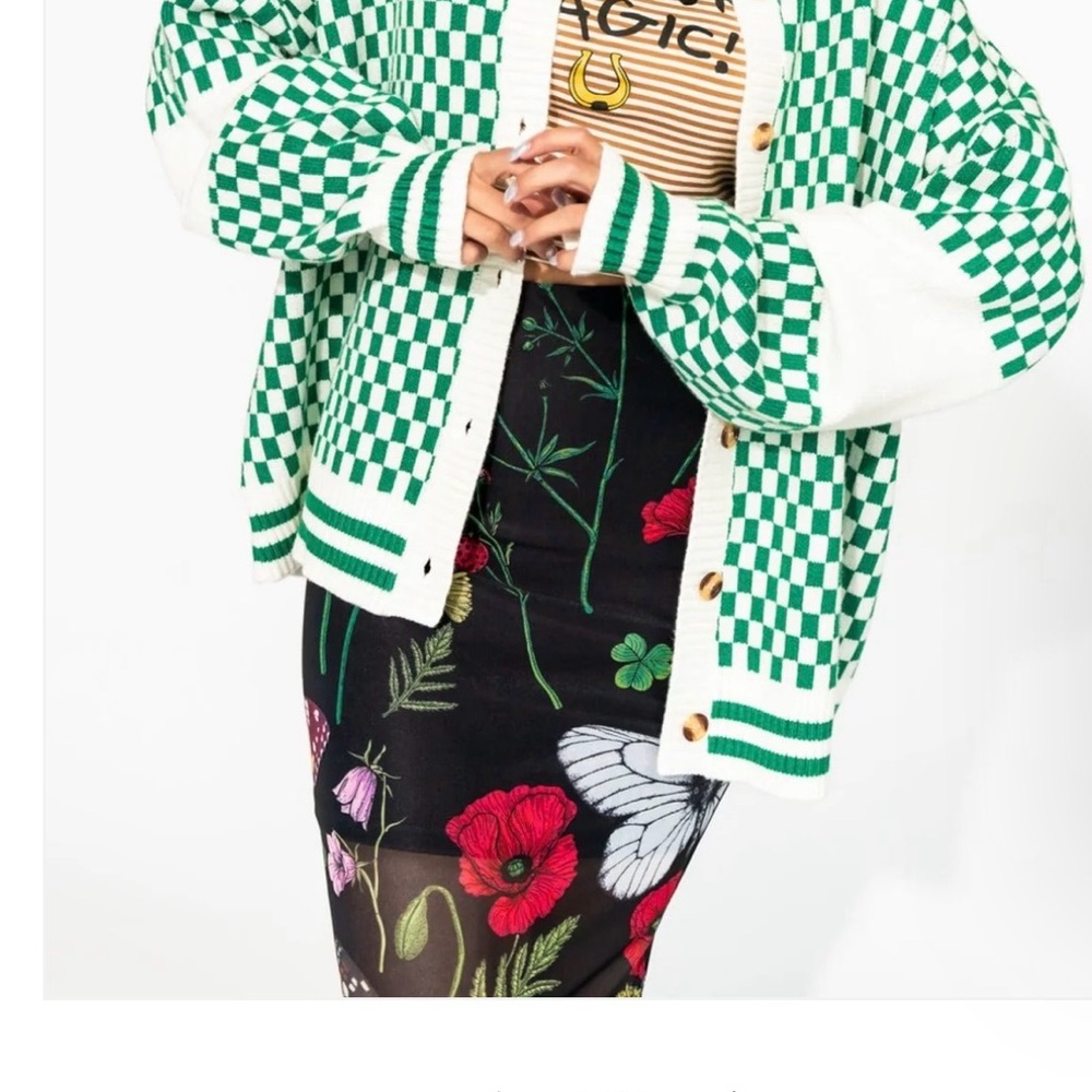 Dressed in LaLa 2X/3X Get What I Want Grandpa Cardigan in Lucky Clover Green